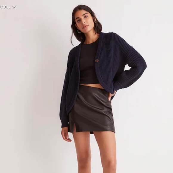 Madewell Navy Shirttail Cardigan Sweater - Picture 2 of 4